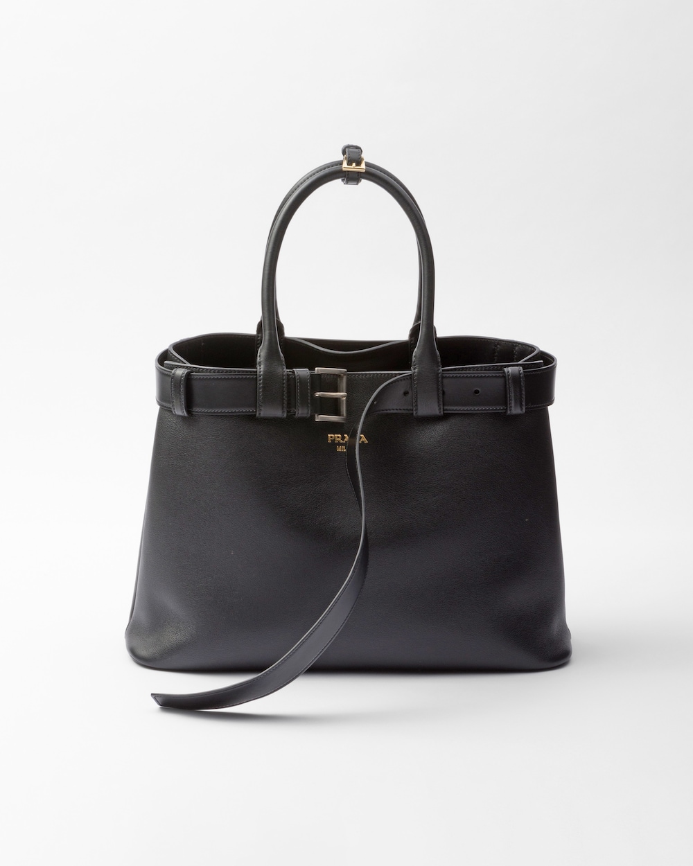 Prada Buckle Large Leather Handbag With Belt - Image 1